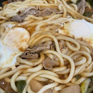 豚汁の残りで味噌煮込みうどん！！